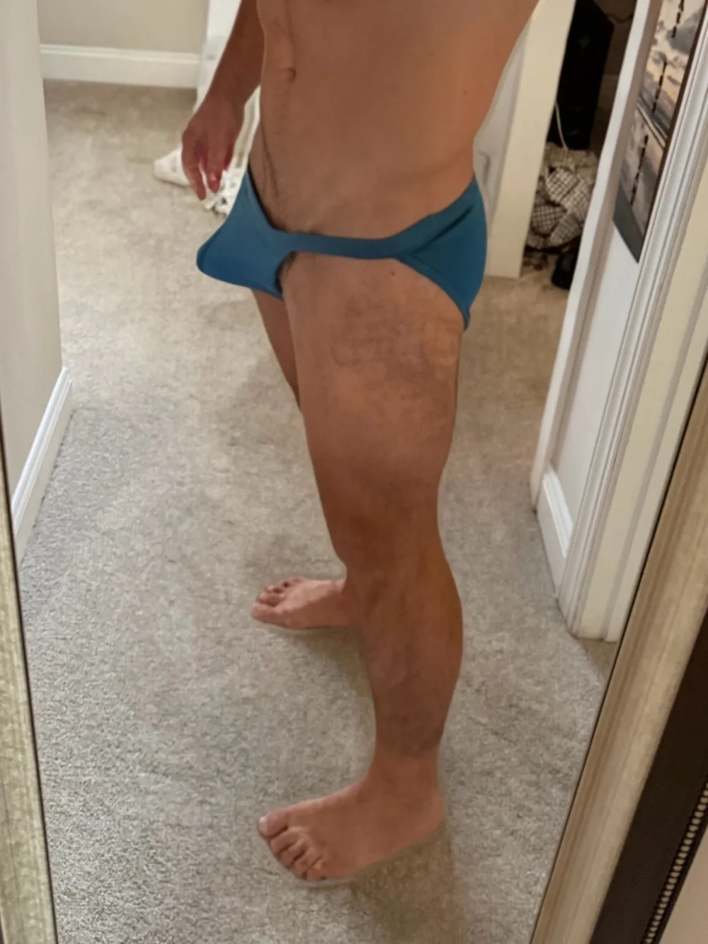 Men's Lite Blue String Bikini Briefs NWOT
